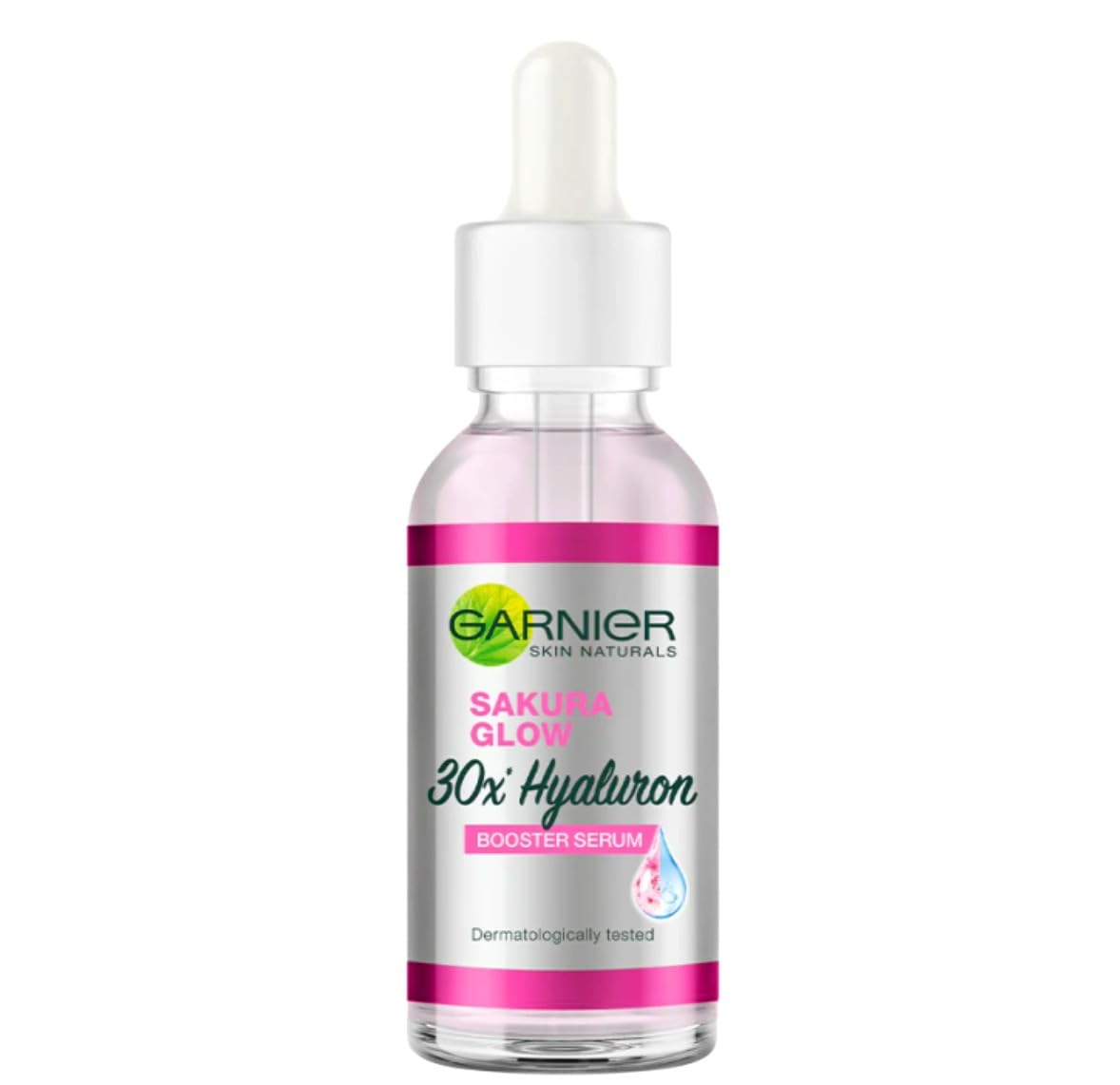 Picture of 30 ml Garnier Sakura Glow 30x hyaluron Boster Serum International Malaysian product used for male female