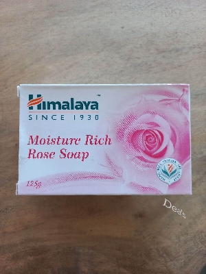 Picture of 125 gm Himalaya Moisture Rich Rose soap International UAE product used for male female