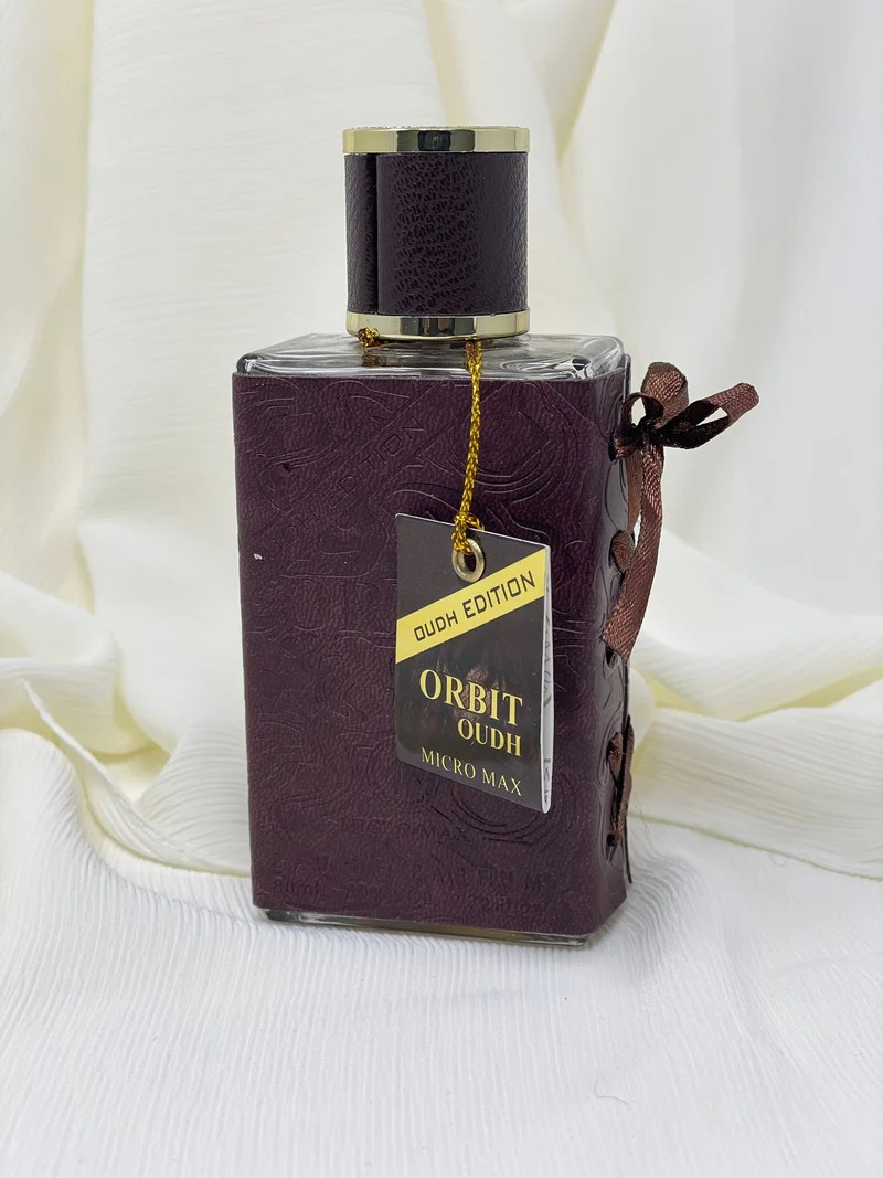 Picture of 80 ml Micro max Orbit Oudh Body perfume International UAE product used for male