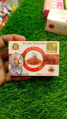 Picture of 90 gm Bio active Brightening Saffron soap International Thailand product used for male female