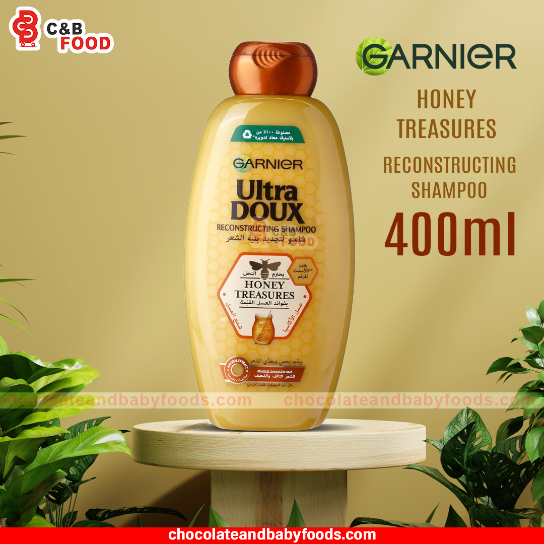 Picture of 400 ml Garnier Ultra Doux honey treasures Reconstructing Shampoo International Egypt product used for male female