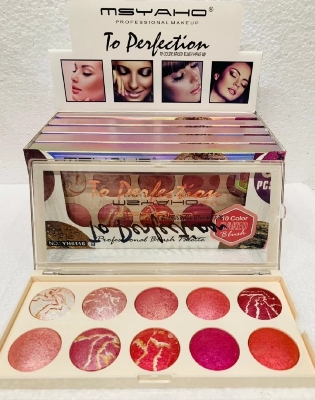 Picture of International PRC product make up item MSYAHO Professional 10 color Baked Blush Palette Highlighter 35 g  (multicolor) - 1 set