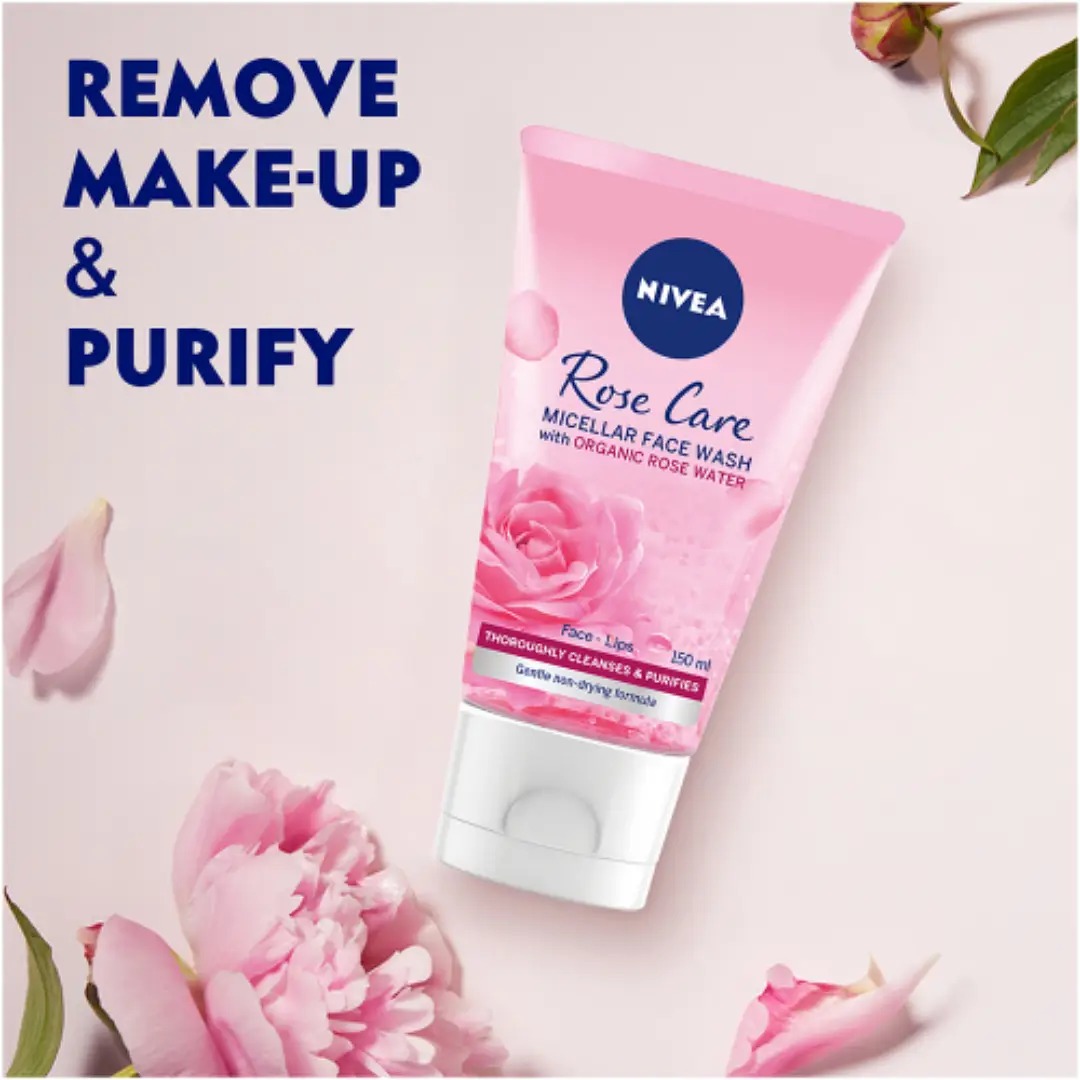 Picture of International Italy products Nivea face wash Rose Care used for male / Female - 150 ml