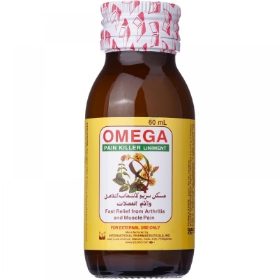Picture of 60 ml Omega pain killer liniment International Philippines product used for male female