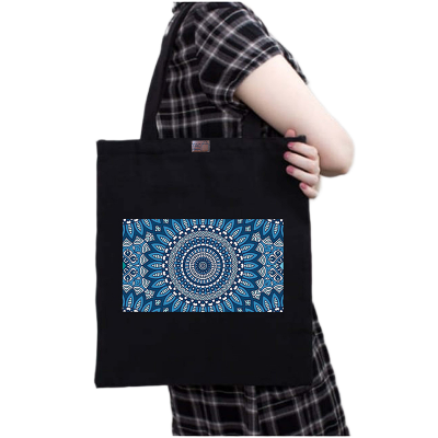 Picture of Canvas Tote Bag/Fashionable Top Handle Bag Black Color with Zipper for girls For University/College/Trenndy Fashionable Women