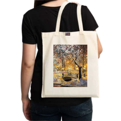 Picture of Canvas Tote Bag/Fashionable Top Handle Bag Off White Color with Zipper for girls For University/College/Trenndy Fashionable Women