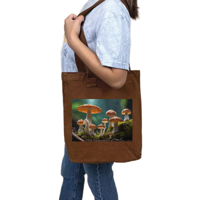 Picture of Canvas Tote Bag/Fashionable Top Handle Bag Brown Color with Zipper for girls For University/College/Trendy Fashionable Women