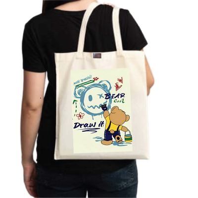 Picture of Canvas Tote Bag/Fashionable Top Handle Bag with  Free Pouch  and Zipper for girls For University/College/Trendy Fashionable Women (2in1)