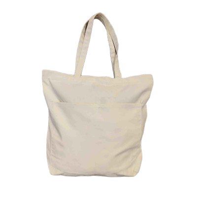 Picture of Canvas Tote Bag with Zipper and Outside Big Pockets for Trendy fashionable Girls/Stylish Canvas Tote Bag for Women