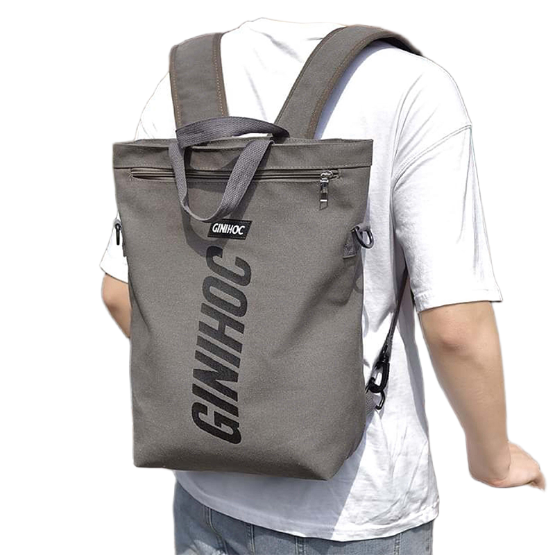 Picture of TAG Lifestyle Classic 3 in 1 Laptop Backpack Grey Color for Men/Women Canvas Crossbody bag Convertible Backpack Messenger Shoulder Bag Business Briefcase Travel Handbag for Men and Women