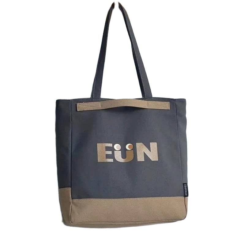 Picture of TAG Lifestyle Canvas Tote Bag/Fashionable Top Handle Bag Black Color with Zipper for girls For University/College/Trendy Fashionable Women