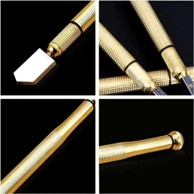 Picture of Glass Cutter Diamond Antislip Metal Handle Steel Blade Oil Feed Glass Cutter Cutting Tools