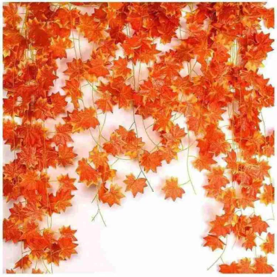 Picture of Windowsill Autumn Leaves Garland Maple Leaf Vine Fake Foliage Decoration (7 feet)