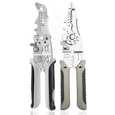 Picture of 8inch Multifunctional Wire Stripper and Crimping Tool or Professionl Electrician Stainless Steel Wire Puller Plier, wire Cutter for Wiring, Looping, Cutting, Splitting, crimping, Gripping, Twisting, Nail Pulling and Electrical Stripping Tool or Tools