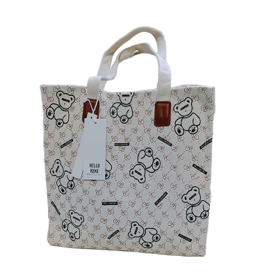 Picture of TAG Lifestyle Canvas Tote Bag/Fashionable Top Handle Bag Off White Color with Zipper for girls For University/College/Trendy Fashionable Women