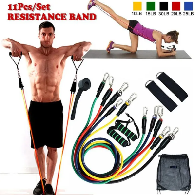 Picture of Resistance Bands set, Stackable Exercise Bands with Handles, Door Ankle, Ankle Straps and Carrying Bag, Workout Bands for Muscle Building, Physical Therapy, Yoga and Pilates