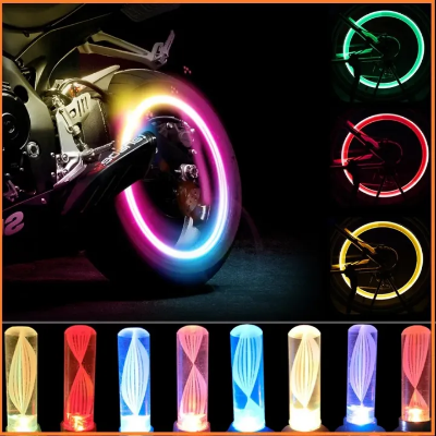 Picture of Bike Motorcycle Cycling LED 1 Pair Rainbow RGB Color Bike Wheel Tire Light