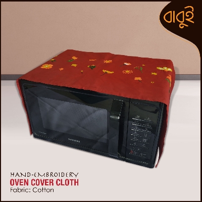 Picture of Hand-embroidery floral motif art Microwave Oven dust Cover.