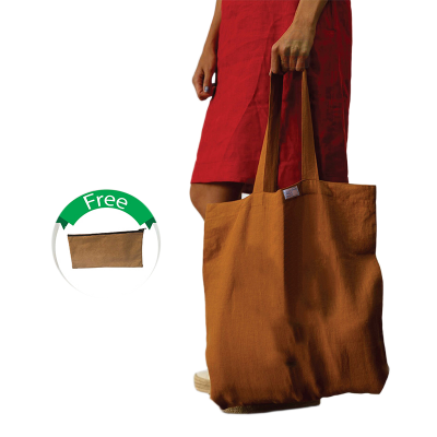 Picture of TAG Lifestyle Canvas Tote Bag/Fashionable Top Handle Bag Chocklate Color with Free Pencil Bag with Zipper for girls For University/College/Trendy Fashionable Women (2in1 Combo Pack)