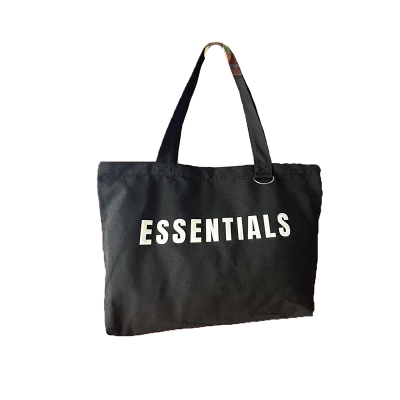 Picture of TAG Lifestyle Canvas Tote Bag ESSENTIALS Design Top Handle Black Color Tote Bag for girls For University/College/Trendy Fashionable Women