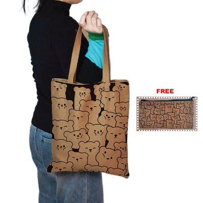 Picture of TAG Lifestyle Canvas Tote Bag, Stylish Canvas Bag, Hand and Shoulder Bag for University, College student With free Pouch Tote Bag for Women and Girls