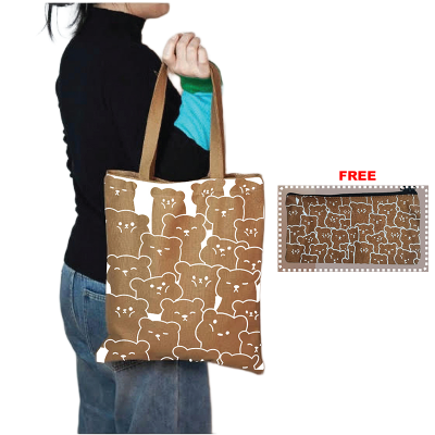 Picture of TAG Lifestyle Canvas Tote Bag, Stylish Canvas Bag, Hand and Shoulder Bag for University, College student With free Pouch Tote Bag for Women and Girls