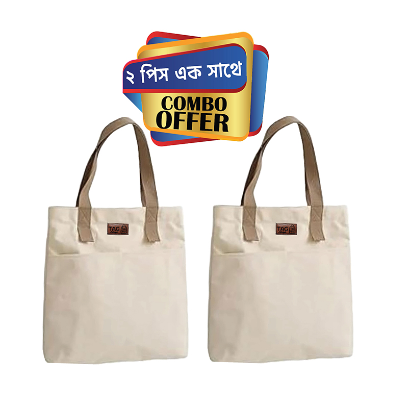 Picture of TAG Lifestyle Outside Pocket Canvas Tote Bag/Fashionable Tote Bag With Zipper Enclosure for girls For University/College/Trendy Fashionable Women