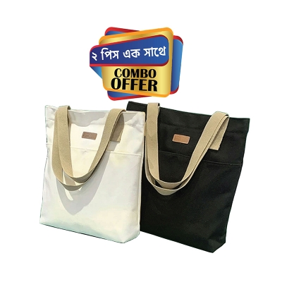 Picture of TAG Lifestyle Outside Pocket Canvas Tote Bag/Fashionable Tote Bag With Zipper Enclosure for girls For University/College/Trendy Fashionable Women