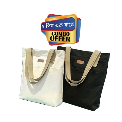 Picture of TAG Lifestyle Outside Pocket Canvas Tote Bag/Fashionable Tote Bag With Zipper Enclosure for girls For University/College/Trendy Fashionable Women