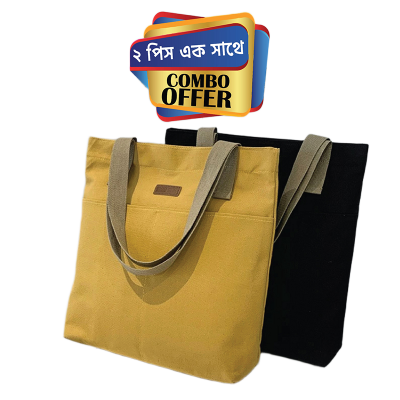 Picture of TAG Lifestyle Outside Pocket Canvas Tote Bag/Fashionable Tote Bag With Zipper Enclosure for girls For University/College/Trendy Fashionable Women