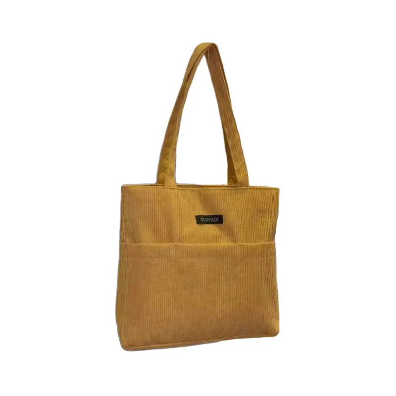 Picture of TAG Lifestyle Corduroy Tote Bag, Shopping Bag, Girls & Ladies Bag, outside pocket Top Handle different color Tote Bag for University/College/Girls students & Women