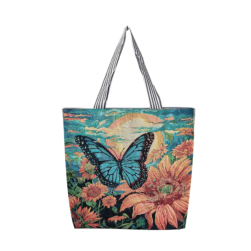 Picture of TAG Lifestyle Jacquard Embroidered Print Canvas Tote Bag Shopping Bag, Girls & Ladies Bag, Inside pocket Top Handle Tote Bag for University/College/Girls Students And Fashionable Women