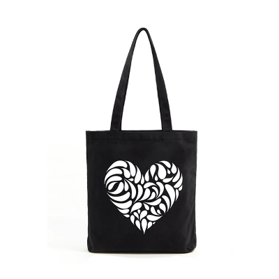 Picture of TAG LifestyleCanvas Tote Bag/Exclusive Love Design Black Color for girls For University/College/Trendy Fashionable Women