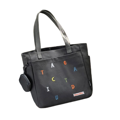 Picture of TAG Lifestyle Exclusive Design embroidery Canvas Tote Bag, Fashionable Top Handle With four Outside Pockets Trendy Fashionable Tote Bag for University, College Students Girls And Women