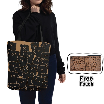 Picture of TAG Lifestyle Canvas Tote Bag, Stylish Canvas Bag, Hand and Shoulder Bag for University, College student With free Pouch Tote Bag for Women and Girls