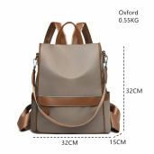 Picture of New Design Women Backpack Nylon Waterproof Anti-Theft Travel Bagpack(Coffee)