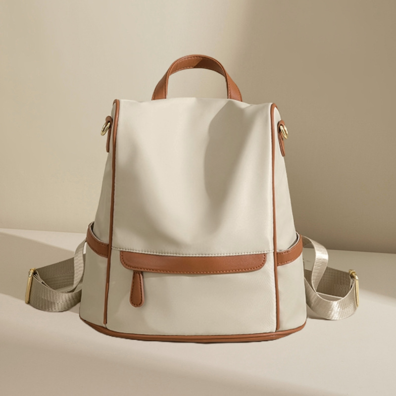 Picture of New Design Women Backpack Nylon Waterproof Anti-Theft Travel Bagpack(Apricot)