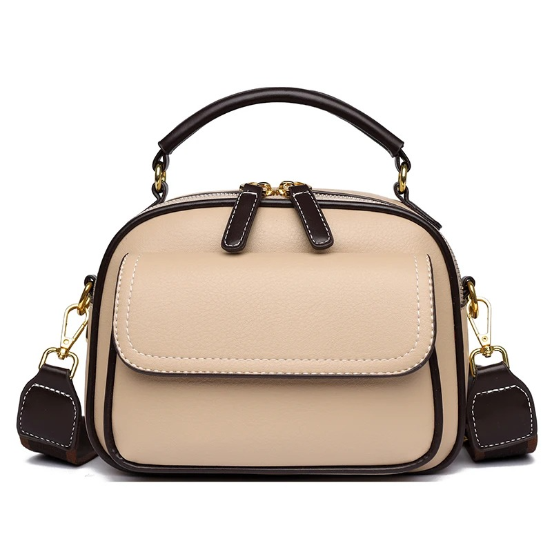 Picture of New Sac a Main Women Handbag soft small Shoulder Pu Leather Tote Hand Bags for Ladies(Apricot)