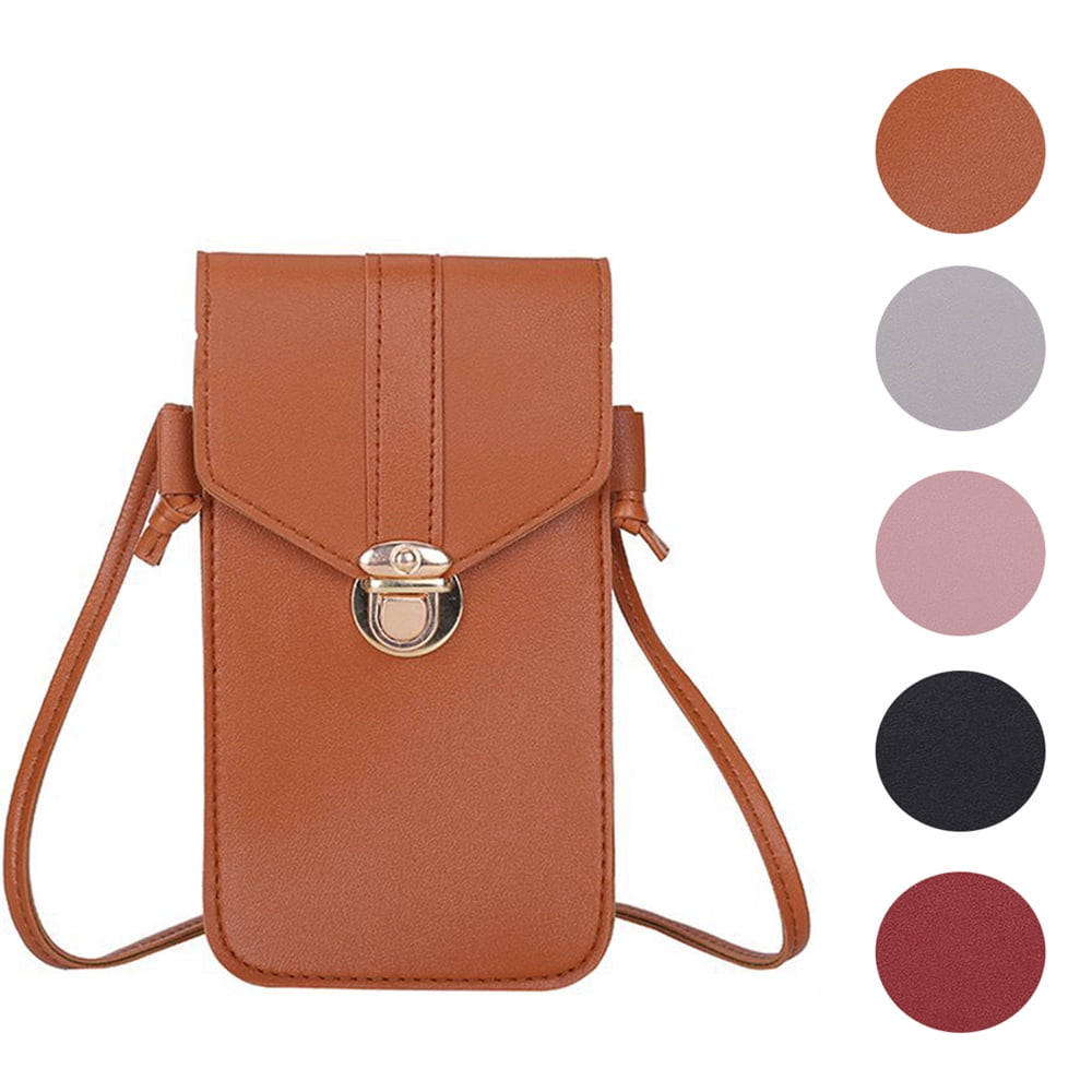 Picture of Women’s PU Leather Phone Holder With Neck Strap Wallets Touch Screen Bags(Brown )