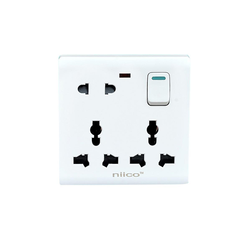 Picture of Niico Classic 8 Pin Wall Switch Socket - Modernize Home Niico Classic 8 Pin Wall Switch Socket For Reliable And Stylish Electrical Solutions-2 Year Warranty