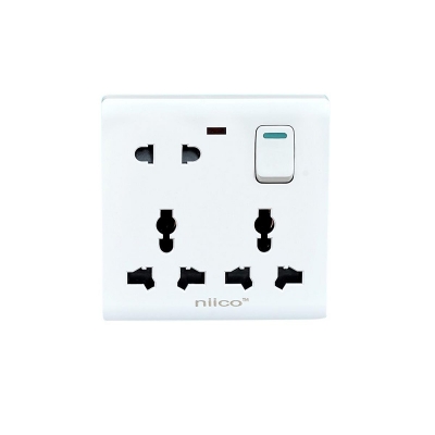 Picture of Niico Classic 8 Pin Wall Switch Socket - Modernize Home Niico Classic 8 Pin Wall Switch Socket For Reliable And Stylish Electrical Solutions-2 Year Warranty