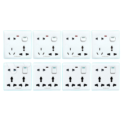 Picture of NIICO Classic 6 Pin & 8 Pin Wall Switch Socket-8 PCS Combo