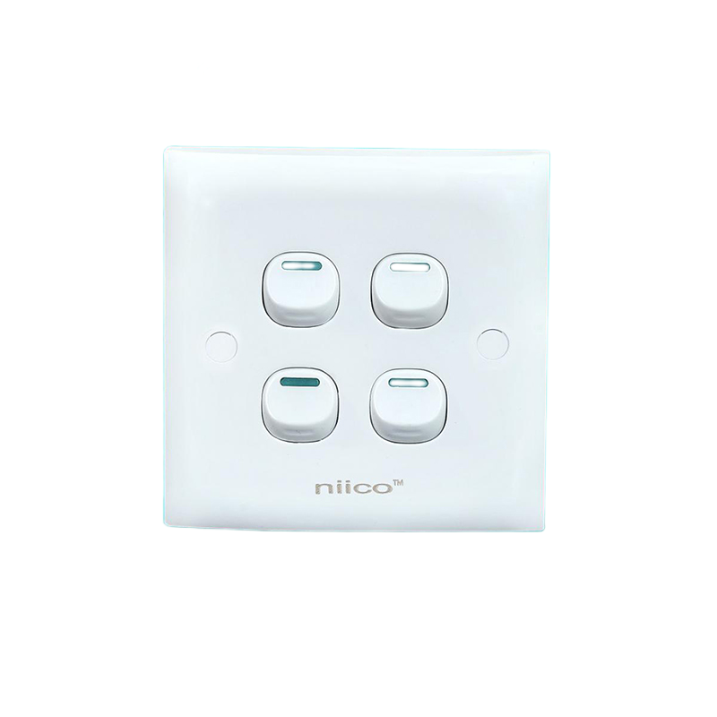 Picture of NIICO Classic 4 Gang 1 Way Wall Switch ( Single piece)