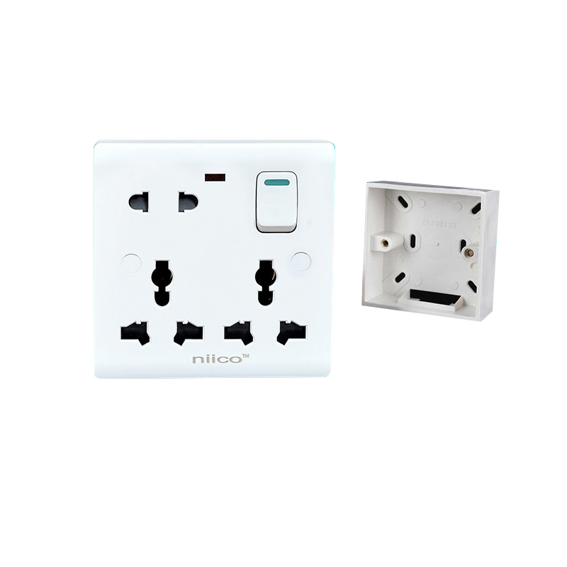Picture of Niico Classic 8 Pin Wall Switch Socket with 1 Gang Mk Box Free - Modernize Home Niico Classic 8 Pin Wall Switch Socket For Reliable And Stylish Electrical Solutions