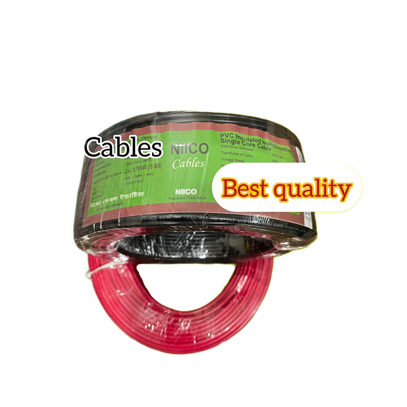 Picture of Niico House Waring Cable  1.3 RM Fireproof  Copper cable  20 Gaj - 1.3 rm (3-W) 3/22  Copper cable Black Color (20 Gaj=60 Feet) Copper Wire