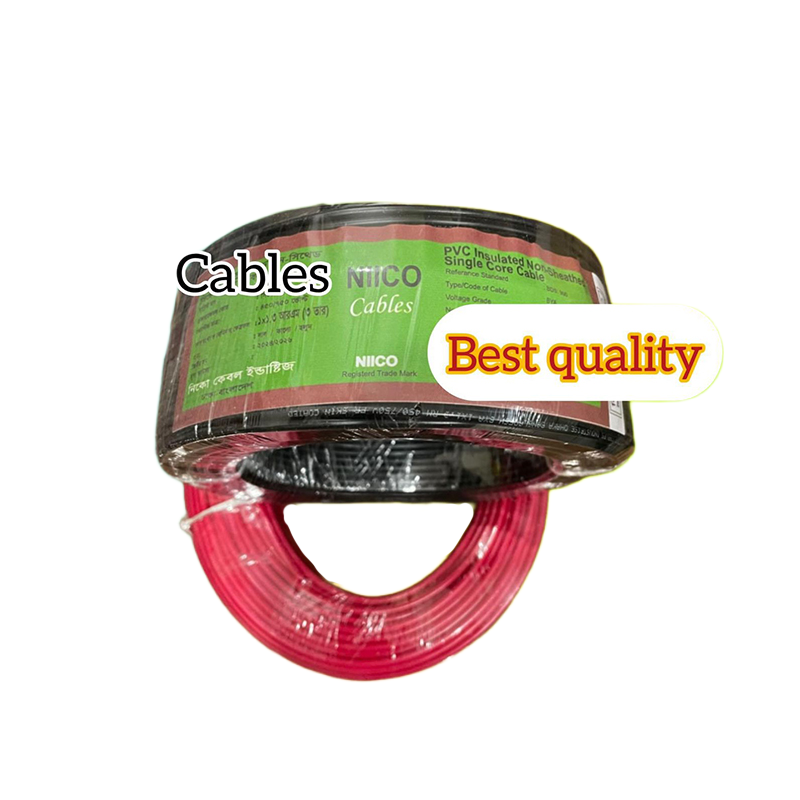 Picture of Niico House Waring Cable  1.3 RM Fireproof  Copper cable  1 coil - 1.3 rm (3-W) 3/22  Copper cable Black Color (95 Gaj=284 Feet) Copper Wire