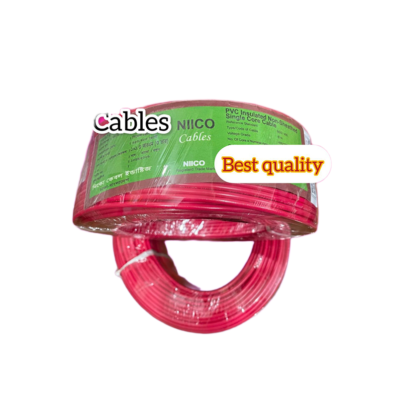 Picture of Niico House Waring Cable  1.3 RM Fireproof  Copper cable  1 coil - 1.3 rm (3-W) 3/22  Copper cable Red Color (95 Gaj=284 Feet) Copper Wire