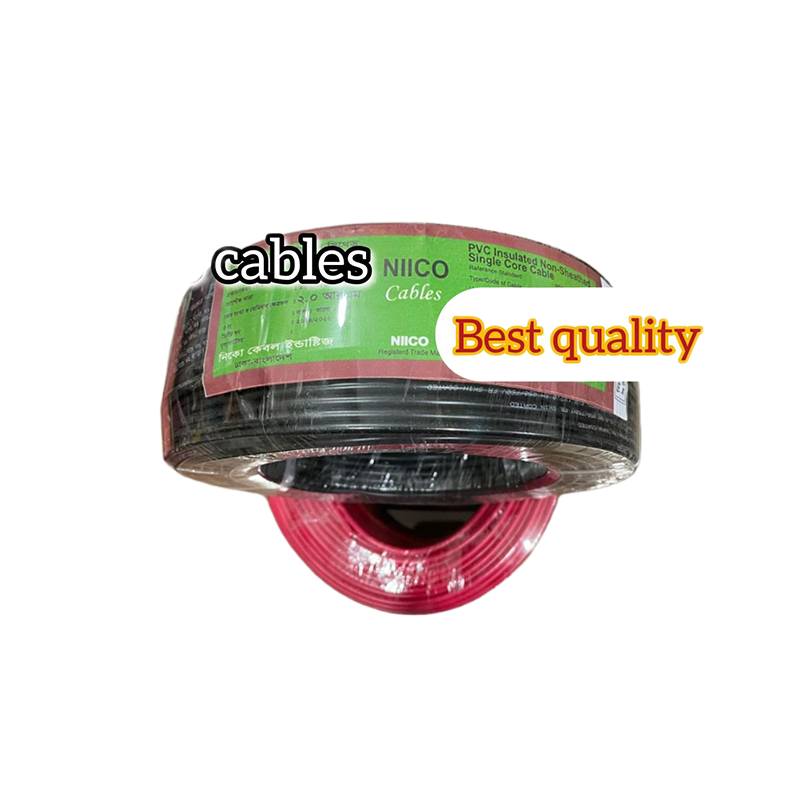 Picture of Niico House Waring Cable  2.0  RM Fireproof  Copper cable  1 coil - 2.0 rm  3/20  Copper cable Black Color (95 Gaj=284 Feet) Copper Wire