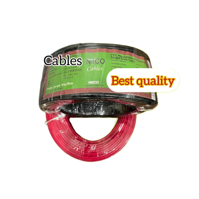 Picture of Niico House Waring Cable 1.3 RM Fireproof Copper cable 50 Gaj - 1.3 rm (3-W) 3/22 Copper cable Black Color (50 Gaj=150 Feet) Copper Wire