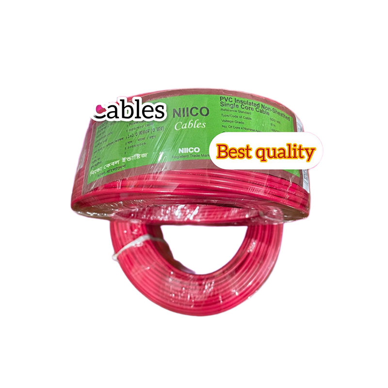 Picture of Niico House Waring Cable 1.3 RM Fireproof Copper cable 50 Gaj - 1.3 rm (3-W) 3/22 Copper cable Red Color (50 Gaj=150 Feet) Copper Wire